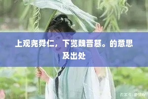上观尧舜仁，下览魏晋篡。的意思及出处