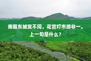 南陌东城赏不同，花宫灯市游非一。上一句是什么？