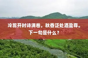 冷蕊开时诗满卷，秋香泛处酒盈尊。下一句是什么？
