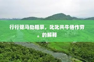 行行骢马劾粗豪，叱叱共牛倦作劳。的解释