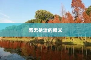 路无拾遗的释义