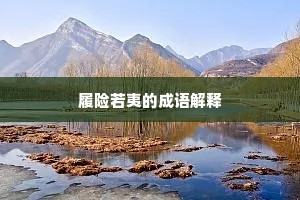 履险若夷的成语解释