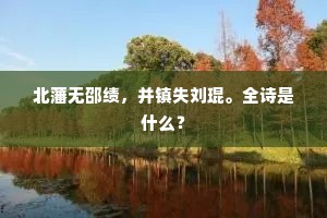 北藩无邵绩，并镇失刘琨。全诗是什么？