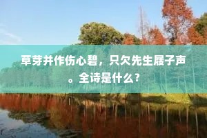 草芽并作伤心碧，只欠先生屐子声。全诗是什么？