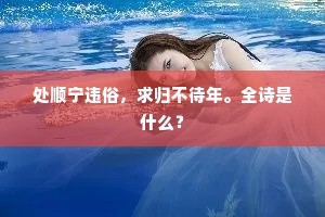 处顺宁违俗，求归不待年。全诗是什么？