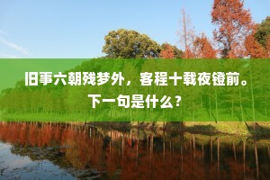 旧事六朝残梦外，客程十载夜镫前。下一句是什么？