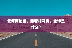 云何两地鱼，势若相寻竞。全诗是什么？
