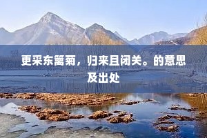 更采东篱菊，归来且闭关。的意思及出处