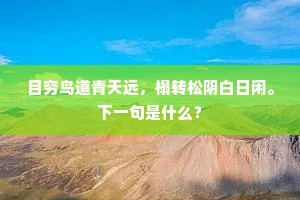 目穷鸟道青天远，榻转松阴白日闲。下一句是什么？