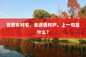 言辞东村宅，去适西村庐。上一句是什么？