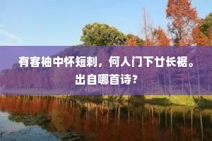 有客袖中怀短剌，何人门下廿长裾。出自哪首诗？