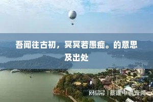 吾闻往古初，冥冥若愚痴。的意思及出处