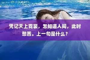 凭记天上霓裳，怎知道人间，此时愁苦。上一句是什么？