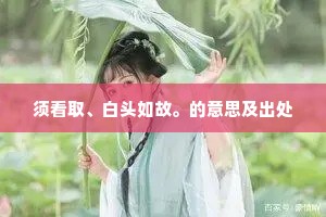 须看取、白头如故。的意思及出处