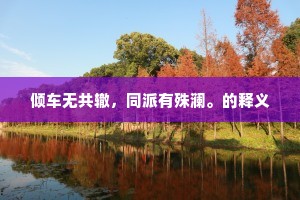 倾车无共辙，同派有殊澜。的释义