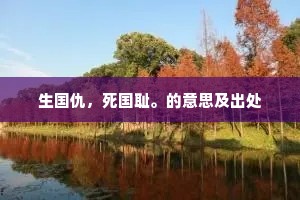 生国仇，死国耻。的意思及出处