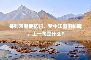 每到芳春便忆归，梦中江国旧斜晖。上一句是什么？