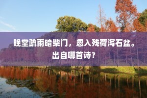 晚堂疏雨暗柴门，忽入残荷泻石盆。出自哪首诗？