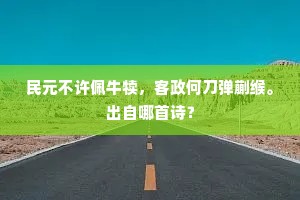 民元不许佩牛犊，客政何刀弹蒯缑。出自哪首诗？