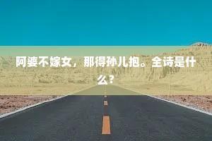 阿婆不嫁女，那得孙儿抱。全诗是什么？