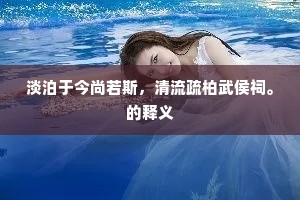 淡泊于今尚若斯，清流疏柏武侯祠。的释义