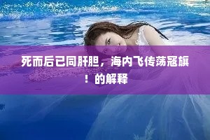 死而后已同肝胆，海内飞传荡寇旗！的解释