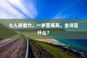 七人来者六，一岁至甫再。全诗是什么？