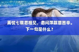 离忧七载忽相见，忽问萍踪意苦辛。下一句是什么？