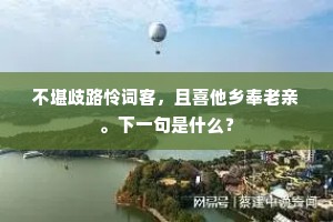 不堪歧路怜词客，且喜他乡奉老亲。下一句是什么？