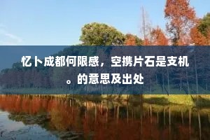 忆卜成都何限感，空携片石是支机。的意思及出处