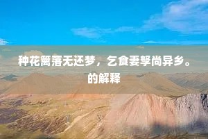 种花篱落无还梦，乞食妻孥尚异乡。的解释