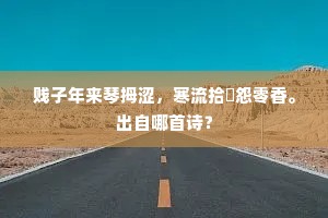贱子年来琴拇涩，寒流拾茝怨零香。出自哪首诗？
