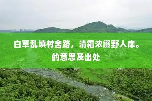白草乱填村舍路，清霜浓缀野人扉。的意思及出处
