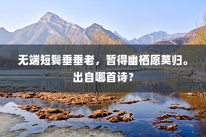无端短鬓垂垂老，暂得幽栖愿莫归。出自哪首诗？