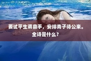 要试平生调鼎手，安排青子待公来。全诗是什么？