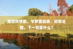 推枕秋怀断。乍梦阑徙倚，初寒池馆。下一句是什么？