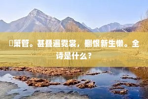 閒箫管。甚叠遍霓裳，翻恨新生懒。全诗是什么？