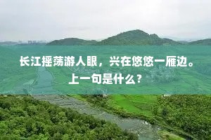 长江摇荡游人眼,兴在悠悠一雁边。上一句是什么? 长江摇荡游人眼,兴在悠悠一雁边。上一句是什么?