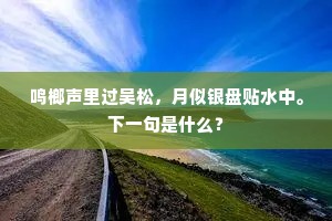 鸣榔声里过吴松，月似银盘贴水中。下一句是什么？