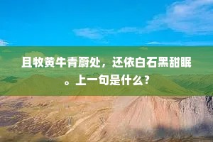 且牧黄牛青蔚处，还依白石黑甜眠。上一句是什么？