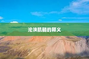 沦浃肌髓的释义