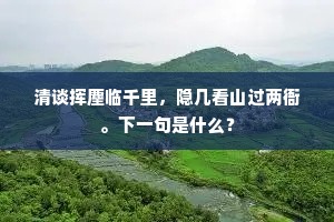 清谈挥麈临千里，隐几看山过两衙。下一句是什么？