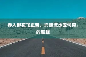 春入柳花飞正苦，兴随流水去何穷。的解释