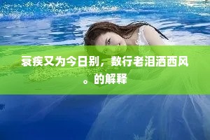衰疾又为今日别，数行老泪洒西风。的解释