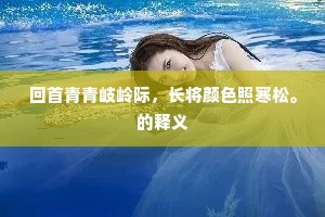 回首青青岐岭际，长将颜色照寒松。的释义