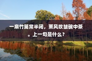 一扇竹篱常半闭，薰风吹皱碗中茶。上一句是什么？