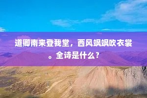 道卿南来登我堂，西风飒飒吹衣裳。全诗是什么？