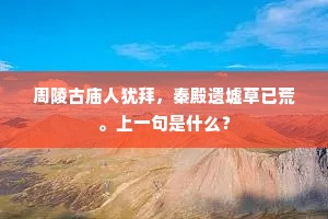 周陵古庙人犹拜，秦殿遗墟草已荒。上一句是什么？