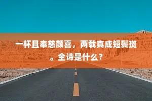 一杯且奉慈颜喜，两载真成短鬓斑。全诗是什么？