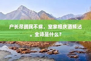 户长尽蠲民不病，室家相庆酒频沾。全诗是什么？